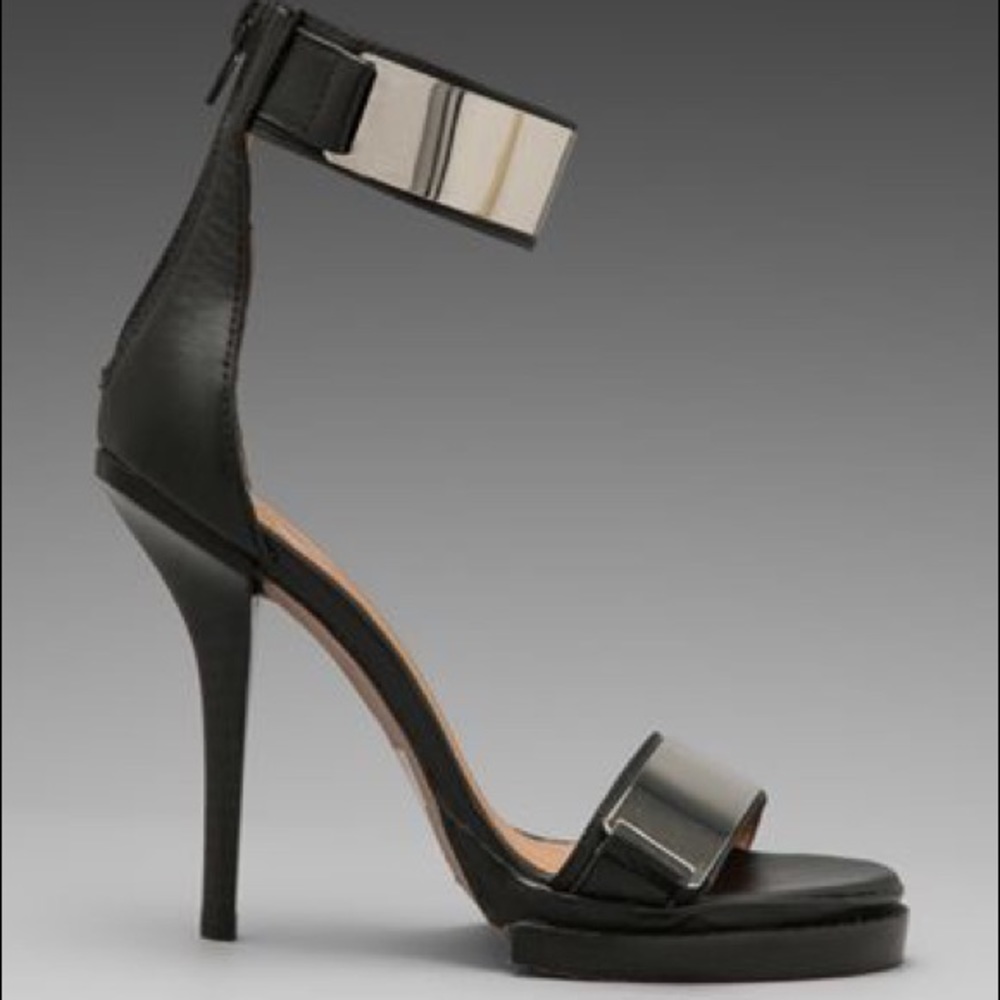 COPY - Jeffrey Campbell Tilda BLK and Silver Heel